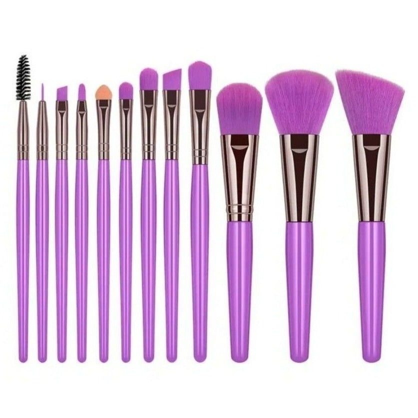 Ellie Anna 12 Piece Makeup Brush Set Smooth Scene Purple Gift Packaged