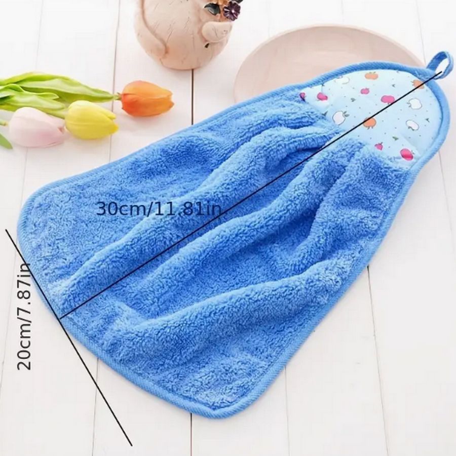 Anna Apple Decorative Fingertip Towel with Hanging Loop Sky Blue Gift Packaged
