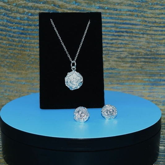 Alisha Cupcake Dreams Abstract Flower Design Sterling Silver Jewelry Set Gift