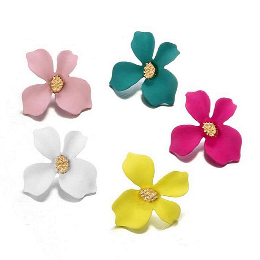 Collette Blooms Flower Petal Stud Earrings Sweet Yellow