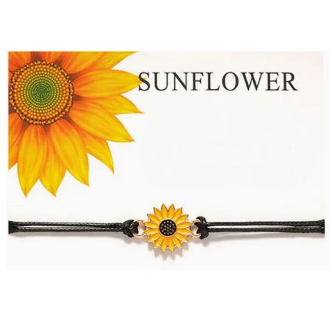 Allyson Aurora Sunflower Double Leather Strand Bracelet