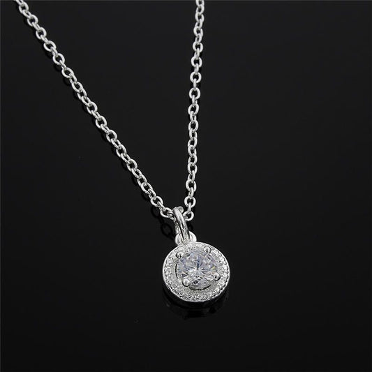 Avianna Halo Cubic Zirconia Silver Pendant Necklace Gift Boxed