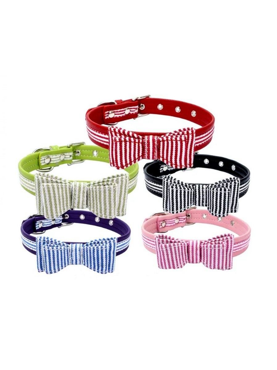 Zachary Saylor Preppy Black Oxford Stripe Bow Tie Dog Collar Medium Gift Package