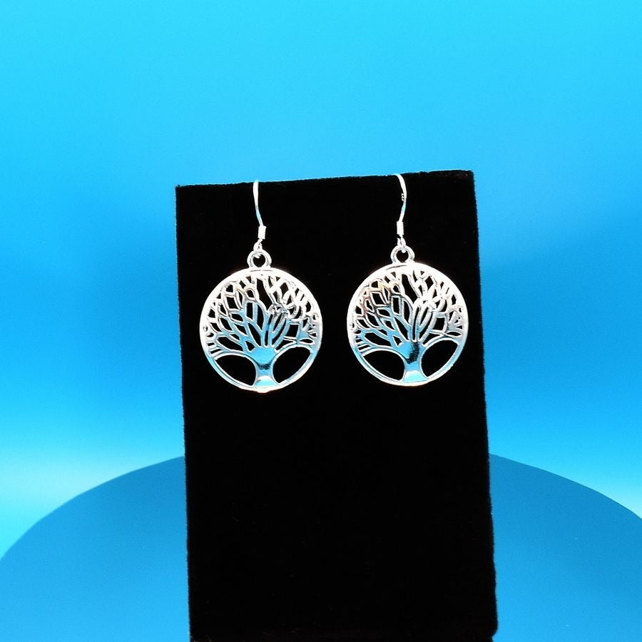 Destinelle Filigree Tree of Life 925 Sterling Silver Dangle Earrings Gift Boxed