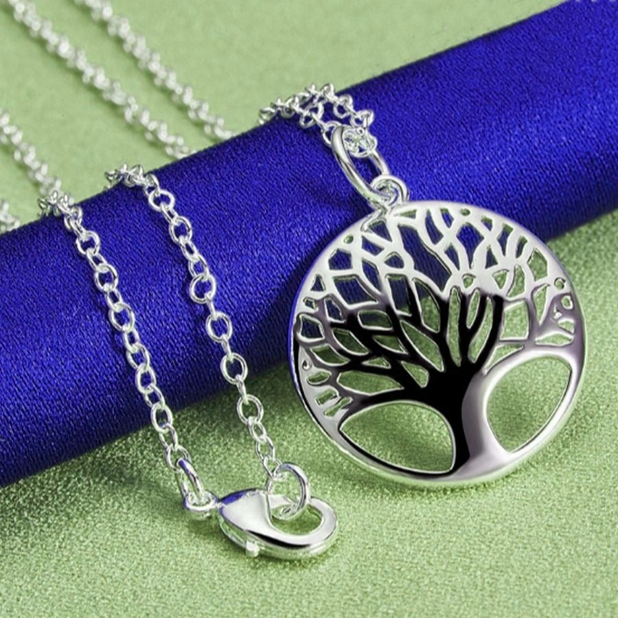 Destinelle Filigree 925 Sterling Silver Tree of Life Pendant Necklace Gift Boxed