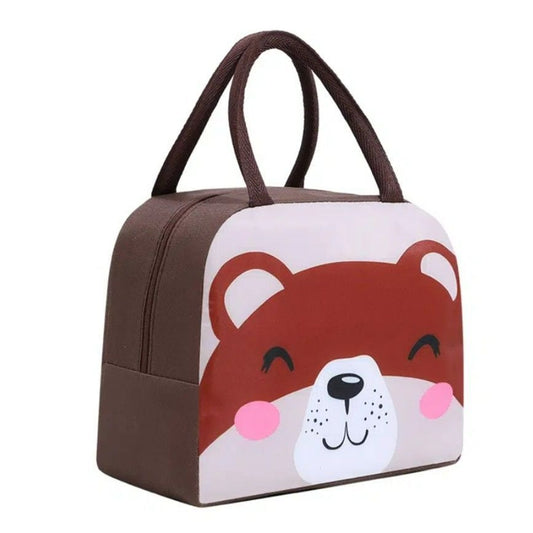 Morgan Sweet Sleepy Bear Brown Animal Face Insulated Lunch Bag Gift Packaged