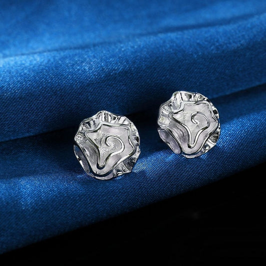 Alisha Cupcake Dreams Abstract Flower Art Sterling Silver Earrings