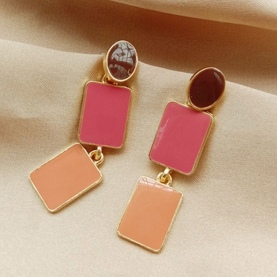 Jennifer Geo 3 Layer Drop Earrings