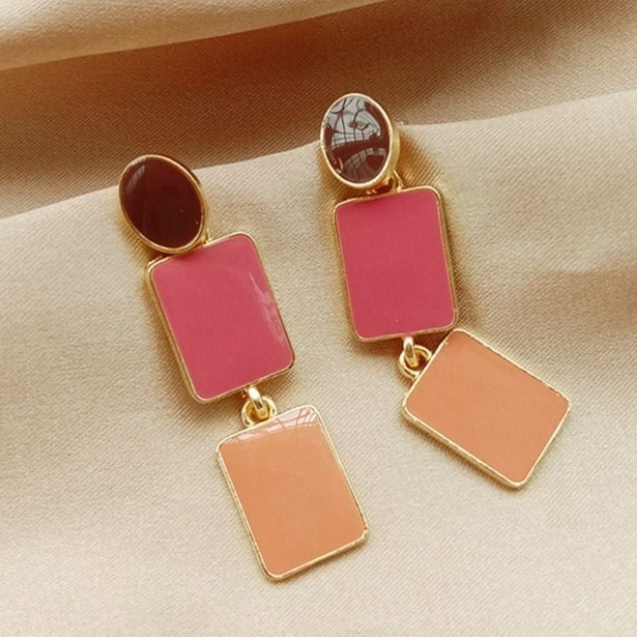 Jennifer Geo 3 Layer Drop Earrings