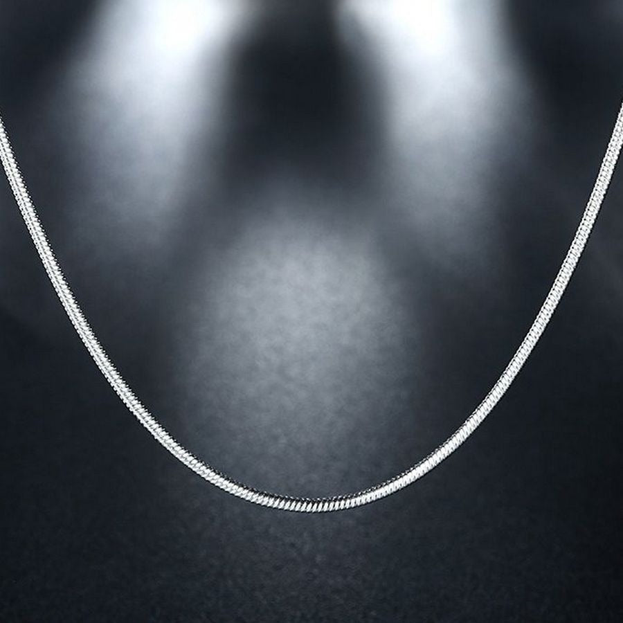 Giselle Simple Minimalist 925 Sterling Silver Snake Chain Necklace Gift Packaged