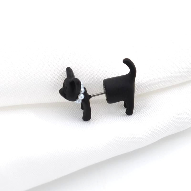Deb Dee Dee Cutie Black Cat 3D Kitty Earrings Gift Packaged