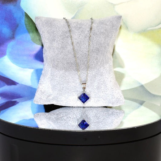 Mia Sincerity Blue Sapphire 925 Sterling Silver Necklace Gift Boxed