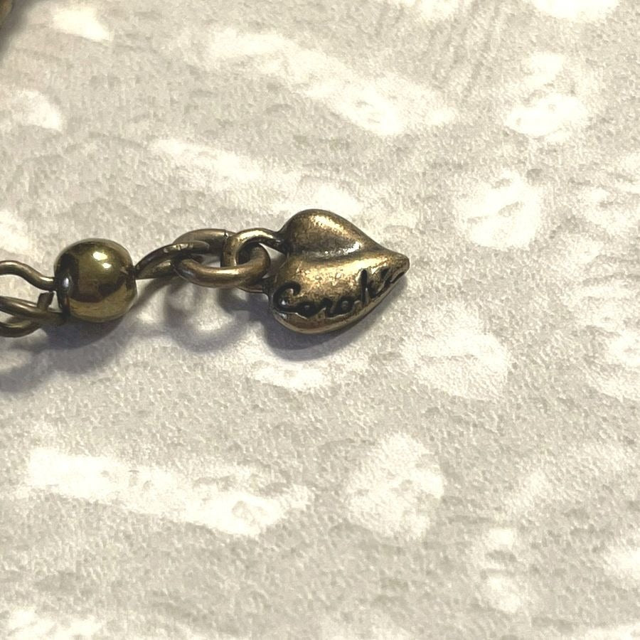 Bronze Rhombus Shaped Drop Bead Necklace Caroline C Estate Collection Gift Boxed
