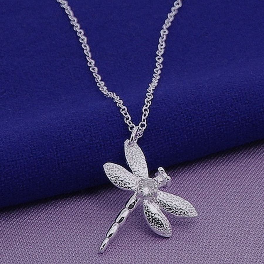 Selina Serenity Dragonfly Pendant Necklace Sterling Silver