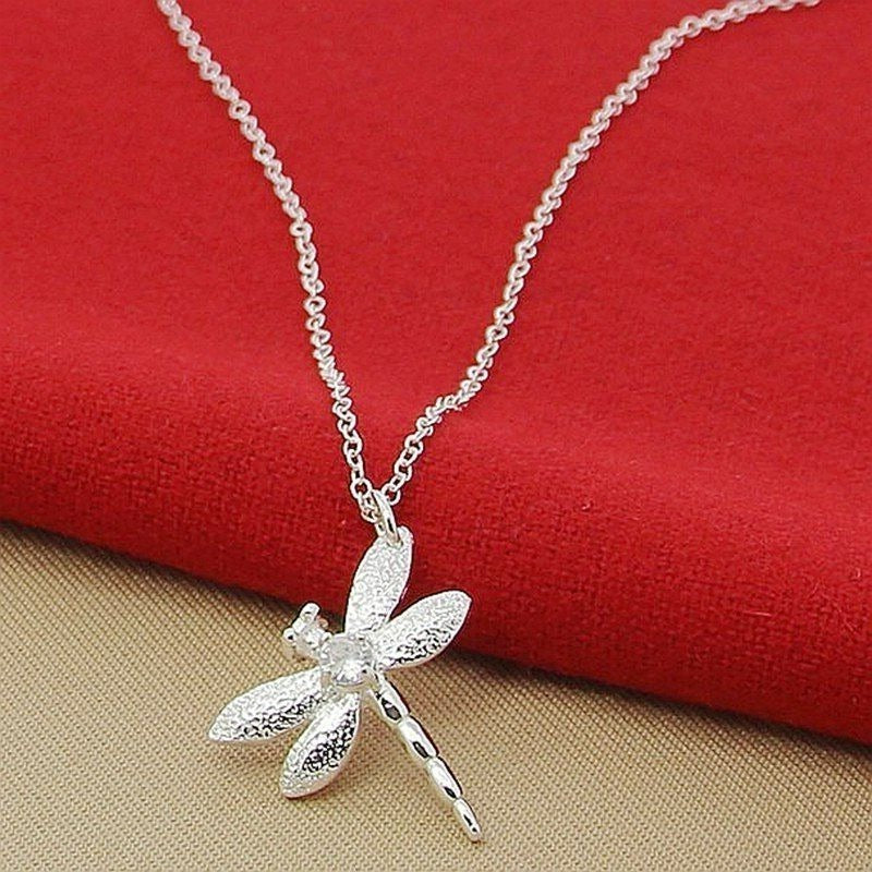 Selina Serenity Dragonfly Pendant Necklace Sterling Silver