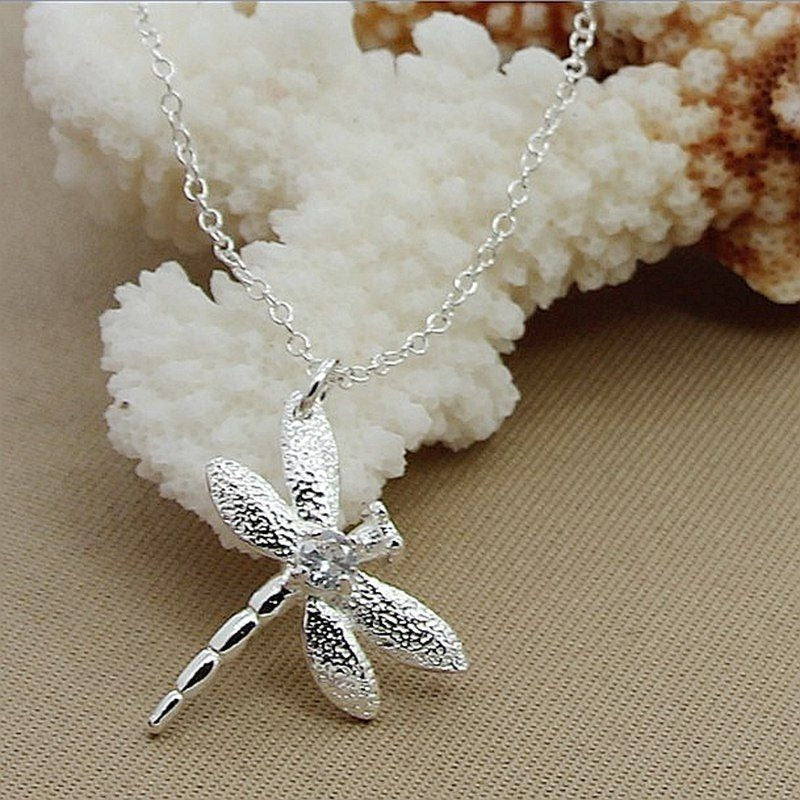 Selina Serenity Dragonfly Pendant Necklace Sterling Silver