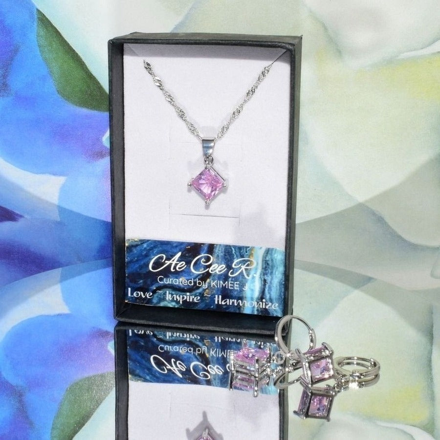 Mia Sincerity Pink Tourmaline 925 Sterling Silver Necklace Gift Boxed