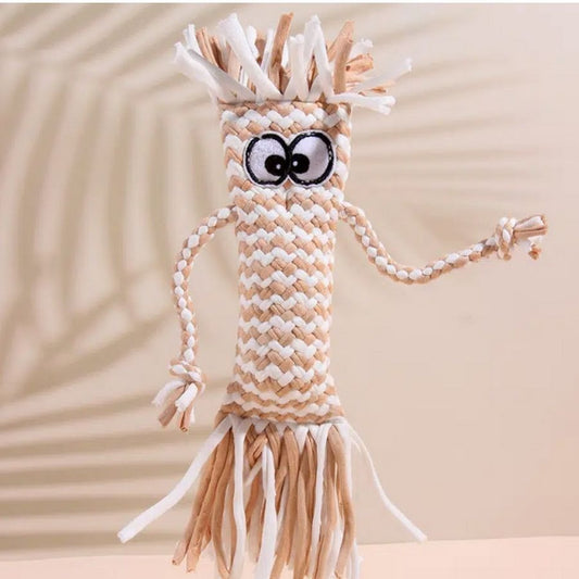 Bella Jaxony Soft Brown Fringed Squeaky Funny Character Three Toy Gift