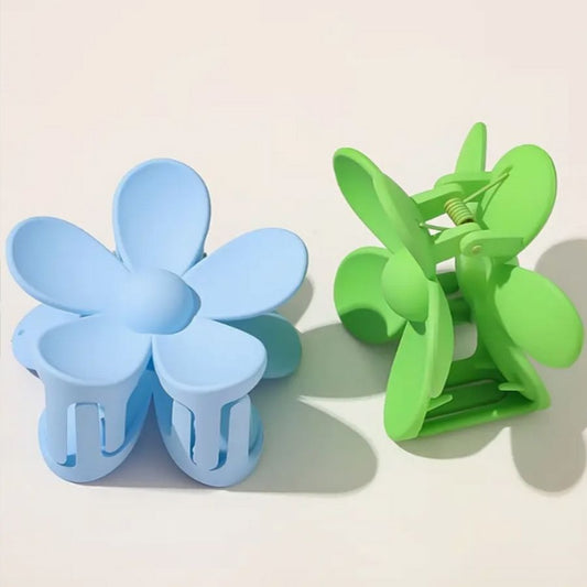 Helena Floral Hair Claw Clip Flower Accessory Set Blue Green Gift Packaged