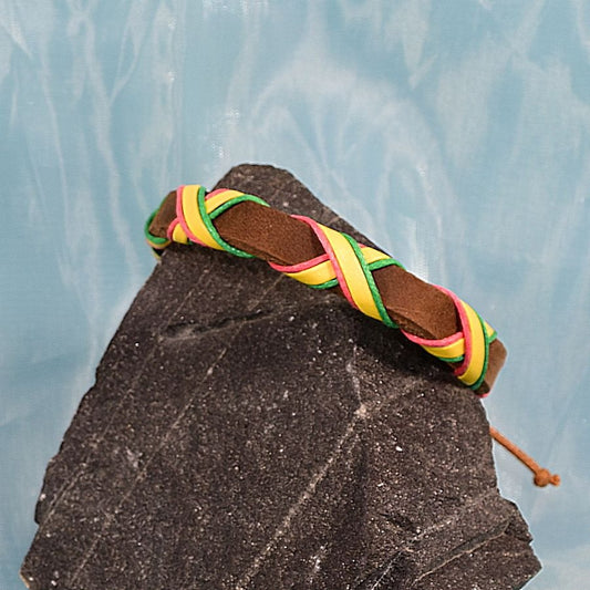 Channii Criss Cross Yellow Sliding Tie Leather Bracelet Gift Packaged