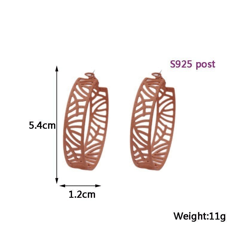 Tristen Shayelle Colorful Abstract Large Hoop Earrings Brown Gift Packaged