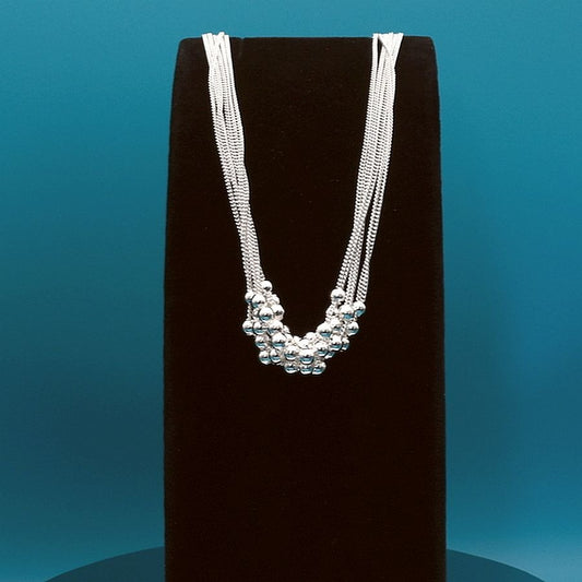 Carly Lyana Multi Strand Toggle Beaded Necklace 925 Sterling Silver Gift Boxed