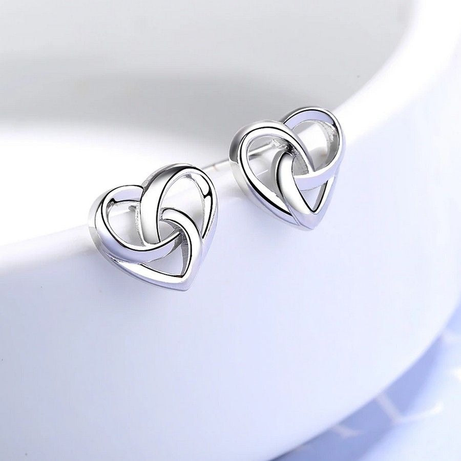 Madilyn Minimalist Style Heart Sterling Silver Earrings Gift Packaged