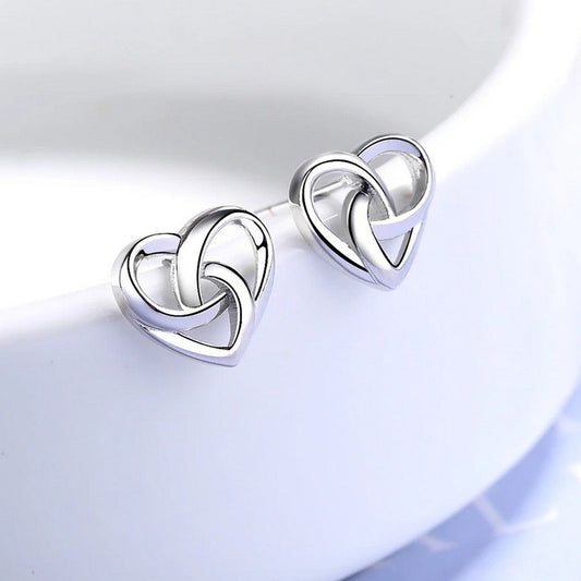 Madilyn Minimalist Style Heart Sterling Silver Earrings Gift Packaged