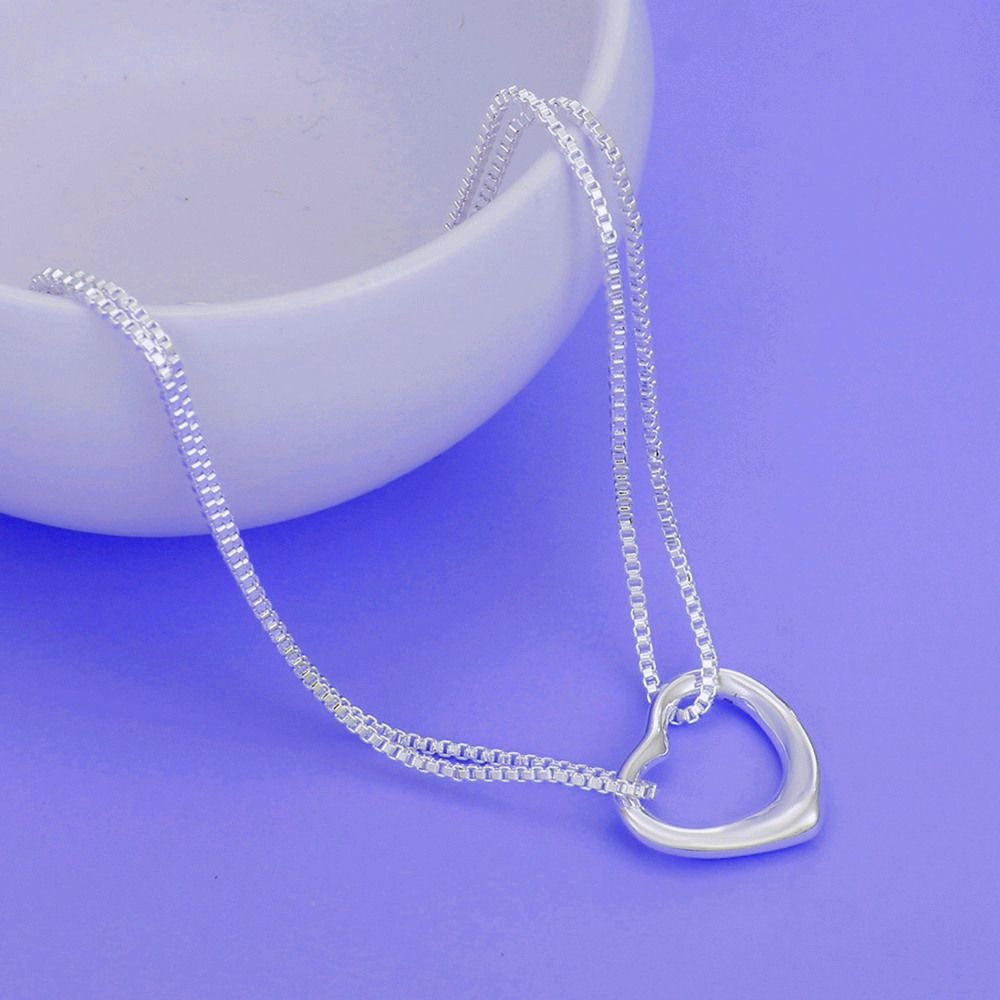 Minimalist Open Heart Double Chain 925 Sterling Silver Marianah Love Bracelet