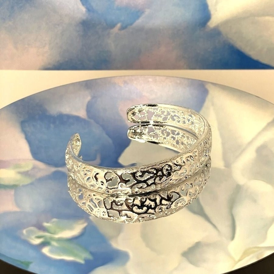 Emberly Selena Silver Filigree Cuff Bracelet Gift Packaged