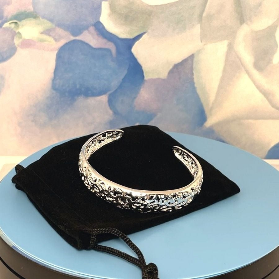 Emberly Selena Silver Filigree Cuff Bracelet Gift Packaged