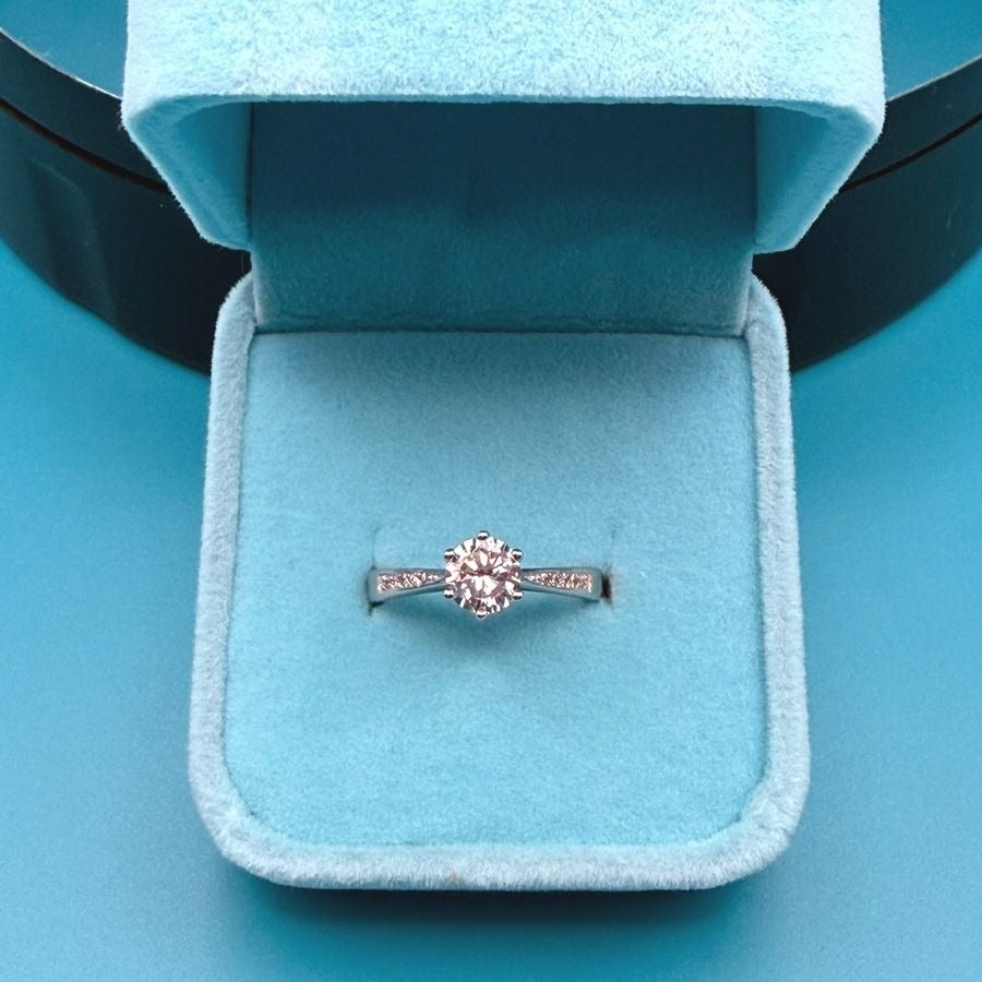 Dayani Lynn Accented Solitaire CZ Sterling Silver Plated Ring Size 7 Gift Boxed