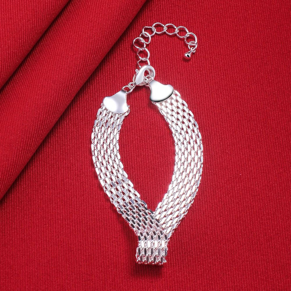 Harlow Leana Sterling Silver Mesh Weaved Chain Bracelet Gift Packaged