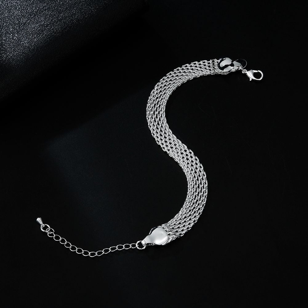 Harlow Leana Sterling Silver Mesh Weaved Chain Bracelet Gift Packaged